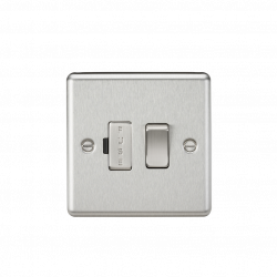 Knightsbridge 13A Switched Fused Spur Unit - Rounded Edge Brushed Chrome - (CL63BC)