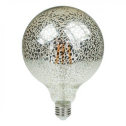 Pro-lite G125 6W ES DIMMABLE CRACKLE GLAZED - (G125/LEDFIL/6WESCRACKLE)