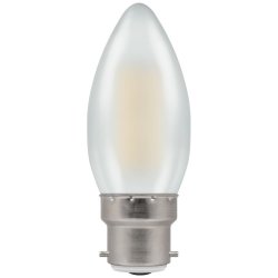 Crompton 5w LED Candle Filament Pearl Dimmable 2700K  BC-B22d - 7178