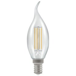 Crompton 5w LED Bent-Tip Candle Filament Clear Dimmable 2700K  SES-E14 - (12165)