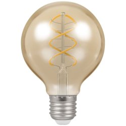 Crompton 6w LED G80 Spiral Filament Antique Dimmable 2200K  ES-E27 - (6621)