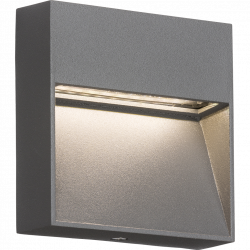 Knightsbridge 230V IP44 2W LED Square Wall/Guide light - Grey - (LWS2G)