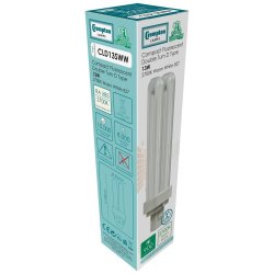 Crompton 13w CFL Double Turn D Type 3000K  G24d-1 2-Pin - (CLD13SWW)