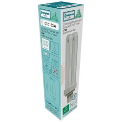 Crompton 13w CFL Double Turn D Type 3500K  G24d-1 2-Pin - (CLD13SW)