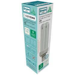 Crompton 10w CFL Double Turn D 3000K  G24d-1 2-Pin - (CLD10SWW)