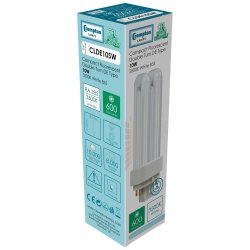 Crompton 10w CFL Double Turn DE Dimmable 3500K  G24q-1 4-Pin - (CLDE10SW)