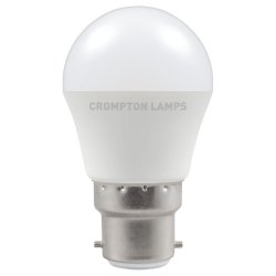 Crompton LED Round Thermal Plastic  5.5W  2700K  BC-B22d (11496)