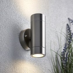 Saxby Palin LED 7W Stainless Steel 2lt Outdoor  wall Light (13802)