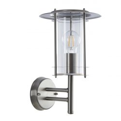 Saxby York Polished Steel 60W 1lt Outdoor Wall Light (4478182)