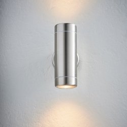 Saxby Atlantis LED 7W Stainless Steel 2lt Outdoor Wall Light (14015)