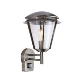 Saxby Inova Brushed Stainless Steel PIR 60W 1lt Outdoor  Wall Light (49945)