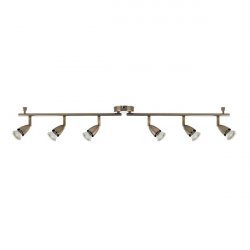 Saxby Amalfi Antique Brass 50W 6Lt Spotlight Bar (61001)