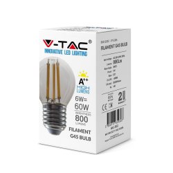 V-Tac 6W G45 FILAMENT BULB-CLEAR 4000K ES - (VT-2386/840)