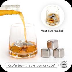 IGGI GH-017 Made Of High Quality Food Grade Stainless Steel Ice Cubes - 6 Pack