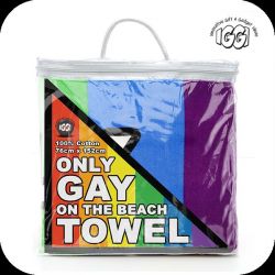 IGGI GH-91-885 'Reserved' Black And White Striped Novelty Beach Towel - New