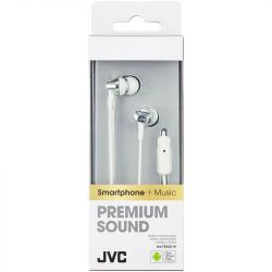 JVC HAFR325/WHITE 1.2m Cord Premium Sound In Ear Headphones with Remote & Mic