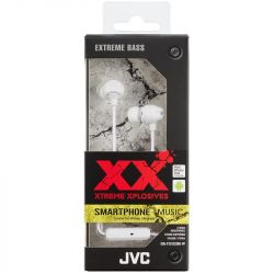 JVC HAFX103M/WHITE 1.2m Xtreme Xplosives In Ear Headphones with Mic & Remote