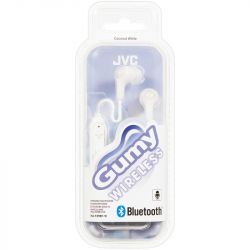 JVC HAFX9BT/WHITE Gumy Elastomer Wireless Bluetooth In Ear Headphones - White