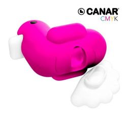 Dhink Dhink266-02 Canar 16cm Bird Design Saving Piggy Kiddy Coin Bank Magenta