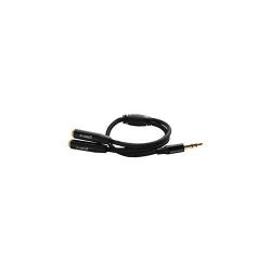 Groov-e GVAC15 3.5mm Audio/Headphone Braided Splitter Audio Cable Black - New