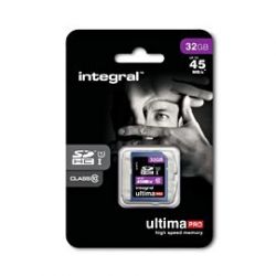 Integral 32GB Ultimapro Class 10 SDHC Memory Card & Free Case