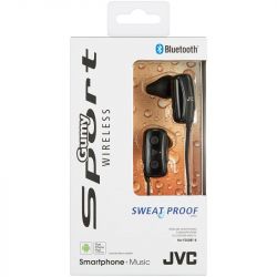 JVC HAF250BT/BLACK 3 Button IPX2 Gumy Sports Bluetooth Ear Headphones - Black