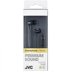 JVC HAFR325/BLACK 1.2m Cord Premium Sound In Ear Headphones with Remote & Mic