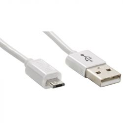 One For All CC3315 Nickel Plated Connectors Charge & Sync Micro USB 3m Cable