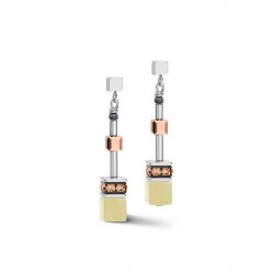 Classic GEOCUBE Earrings Rose Gold, Olive & Peach