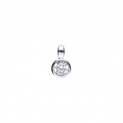 DiamonFire Silver Zirconia 0.25ct Solitaire Bezel Set Necklet