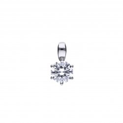 DiamonFire Silver Zirconia 1.00ct Solitaire Claw Set Necklet