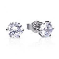 DiamonFire Silver Zirconia 2.00ct Solitaire Earrings