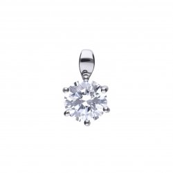 DiamonFire Silver Zirconia 2.00ct Solitaire Claw Set Necklet