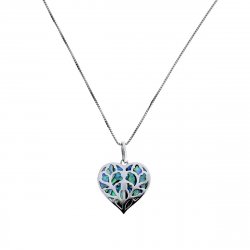 Azendi Silver Abalone Heart of Yorkshire Pendant