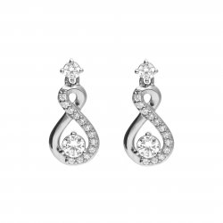 DiamonFire Sterling Silver Infinity Zirconia Drop Earrings