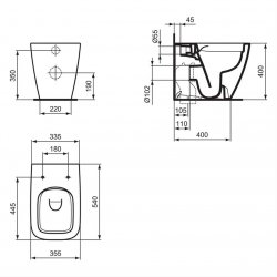 Ideal Standard i.life B Gloss Grey Back to Wall WC