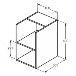 Ideal Standard i.life B Matt Greige Side Unit for Vessel Basins with 2 Shelves