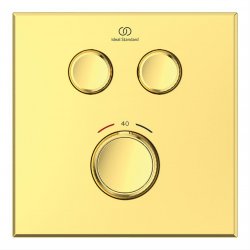 Ideal Standard Ceratherm Navigo Built-In Square Thermostatic 2 Outlet Brushed Gold Shower Mixer