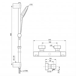 Ideal Standard Ceratherm C100 Exposed Thermostatic Shower Mixer Pack