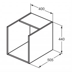 Ideal Standard i.life B Matt Greige Side Unit for Vessel Basins with 1 Shelf