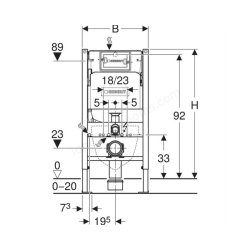 Geberit Duofix 98cm WC Frame with Delta Cistern for Wall Hung WC