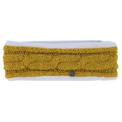 Pure Wool Fleece Lined - Cable Headband - Mustard