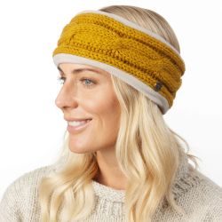 Pure Wool Fleece Lined - Cable Headband - Mustard