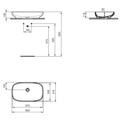 Ideal Standard i.life B 60cm Vessel Washbasin