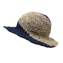 Swirl Hemp & Cotton Sun Hat - Blue