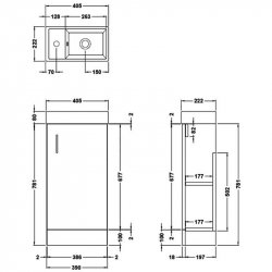 Essential Alaska 400mm Cloakroom Basin and Unit