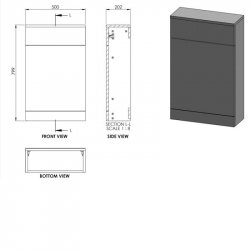 Essential Dakota 500mm Floorstanding WC Unit, Onyx Grey