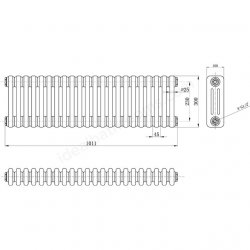 Bayswater Nelson Triple 1011 x 300mm White Radiator