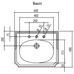 Silverdale Balasani 600mm Basin - White