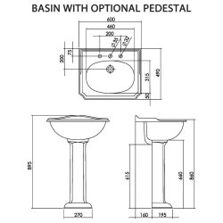 Silverdale Balasani 600mm Basin - White